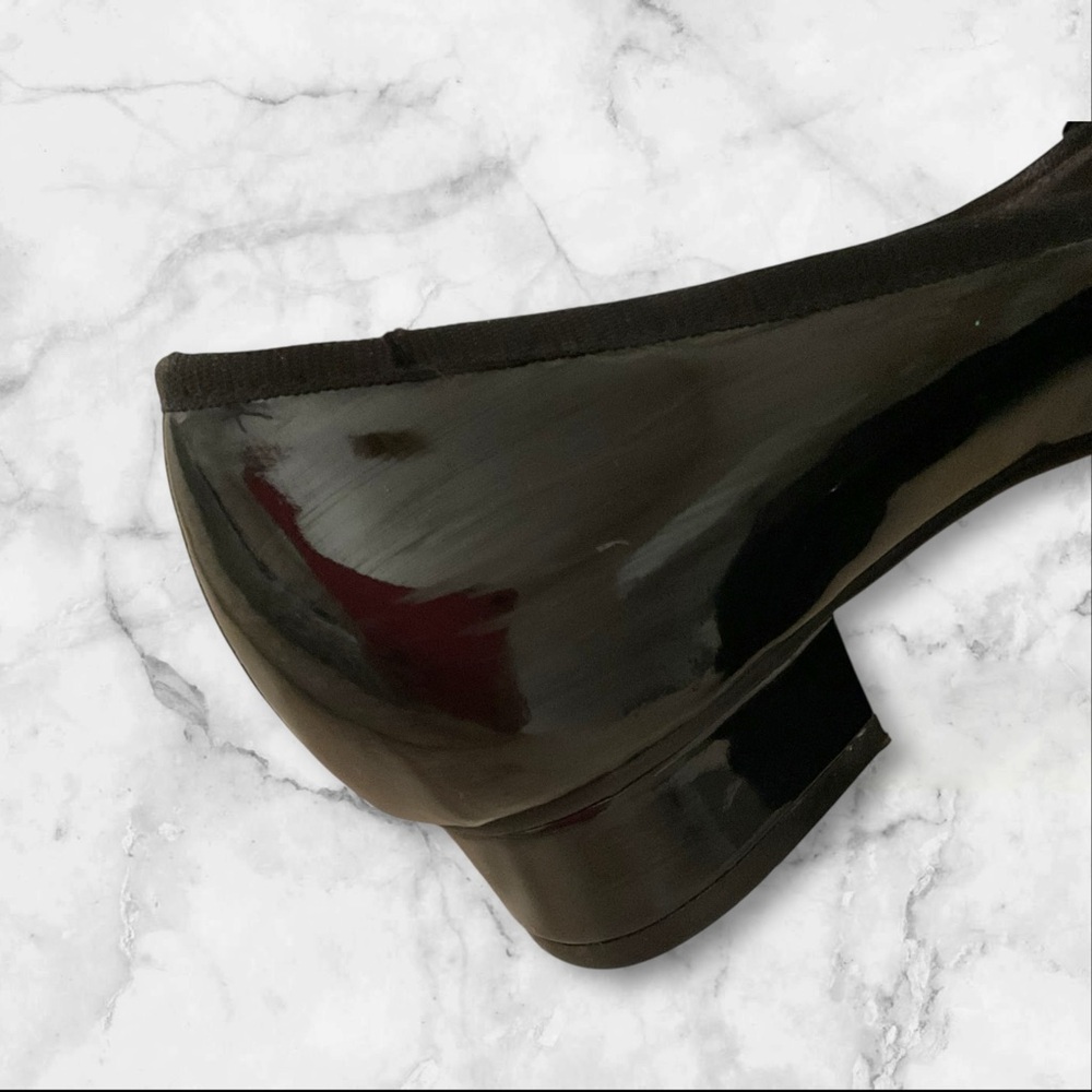 Adrienne Vittadini Black Patent Leather Flats with Bows Size 7 - Picture 12 of 15